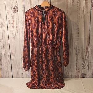 Xhilaration Long Sleeve Paisley Dress